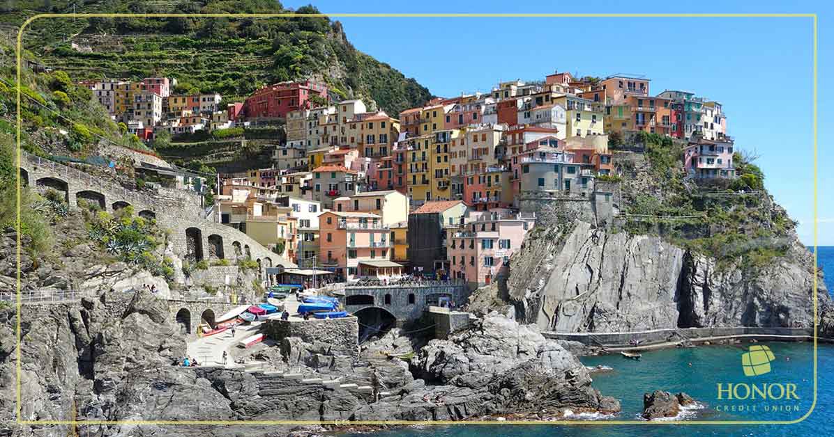 a few money saving tips can help a family of four afford a trip to italy; photo of italian shoreline