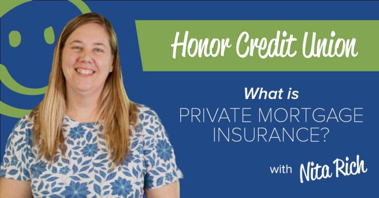 photo of honor mortgage lender nita rich on a blue background with white text promoting a blog post that explains private mortgage insurance (pmi)