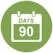 white calendar icon with green background