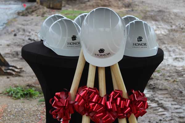 photo from the honor credit union berrien springs member center groundbreaking ceremony on october 23, 2020