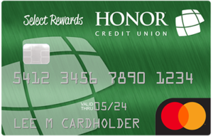 image of an honor credit union select rewards credit card