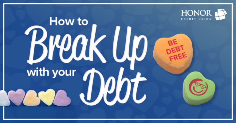 image with text promoting a blog post about managing financial debt