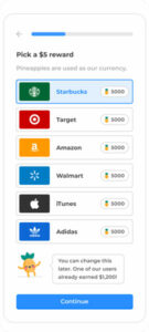 Screenshot of Zogo rewards redemption