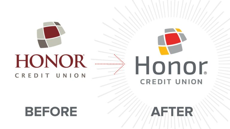 image featuring the old honor credit union logo and new honor credit union logo