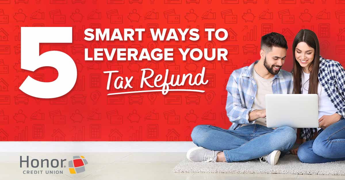 image with text promoting a blog post about using tax refund money