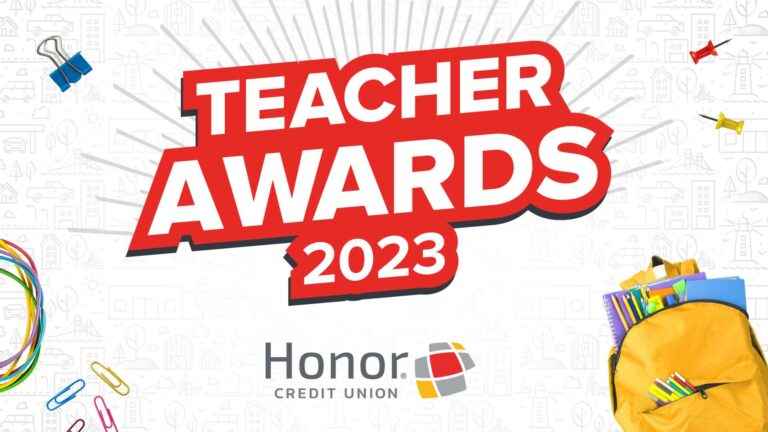 white image with text promoting 2023 teacher awards