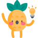 zogo pineapple holding a lightbulb